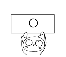 cheeky white cat with big eyes sticker #6036348