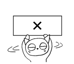 cheeky white cat with big eyes sticker #6036349