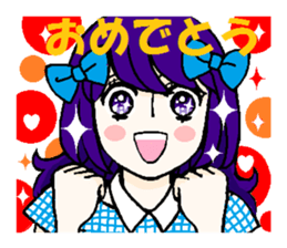 2 patterns girl sticker #6036597