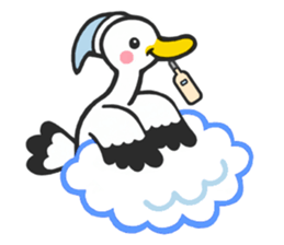 Stork sticker for baby want people sticker #6041959