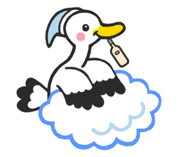 Stork sticker for baby want people sticker #6041959