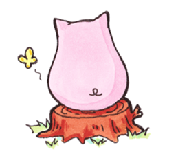 pink happy  pig sticker #6045641