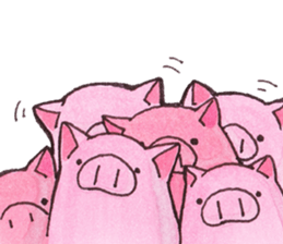 pink happy  pig sticker #6045646