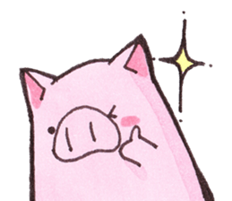 pink happy  pig sticker #6045650