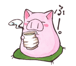 pink happy  pig sticker #6045651