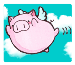 pink happy  pig sticker #6045663