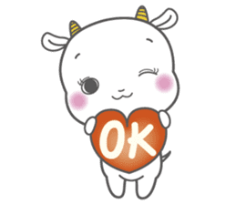 White goat LOVE * LOVE sticker #6046110