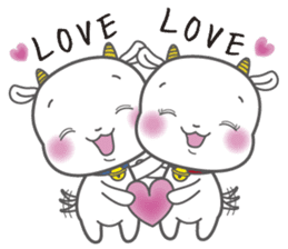 White goat LOVE * LOVE sticker #6046114
