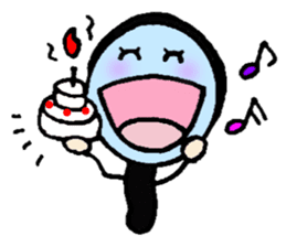 With a magnifying glass 4 item friend sticker #6046380