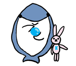 Chubby Shark and His Friend Cute Bunny sticker #6047284