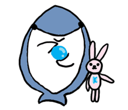 Chubby Shark and His Friend Cute Bunny sticker #6047284