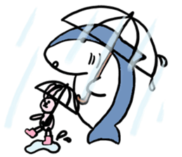 Chubby Shark and His Friend Cute Bunny sticker #6047286