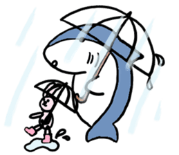 Chubby Shark and His Friend Cute Bunny sticker #6047286