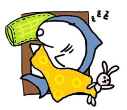 Chubby Shark and His Friend Cute Bunny sticker #6047289