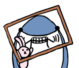 Chubby Shark and His Friend Cute Bunny sticker #6047290