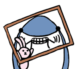 Chubby Shark and His Friend Cute Bunny sticker #6047290