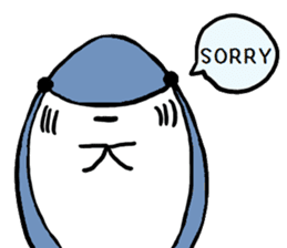 Chubby Shark and His Friend Cute Bunny sticker #6047291