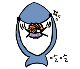 Chubby Shark and His Friend Cute Bunny sticker #6047297