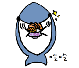Chubby Shark and His Friend Cute Bunny sticker #6047297