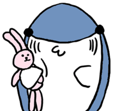 Chubby Shark and His Friend Cute Bunny sticker #6047300