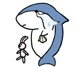 Chubby Shark and His Friend Cute Bunny sticker #6047306