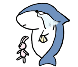 Chubby Shark and His Friend Cute Bunny sticker #6047306