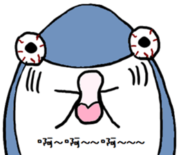 Chubby Shark and His Friend Cute Bunny sticker #6047311