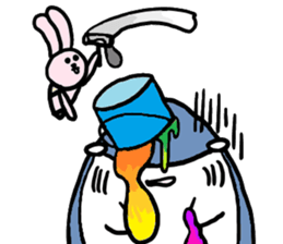 Chubby Shark and His Friend Cute Bunny sticker #6047312