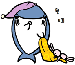 Chubby Shark and His Friend Cute Bunny sticker #6047313