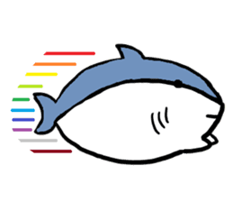 Chubby Shark and His Friend Cute Bunny sticker #6047316
