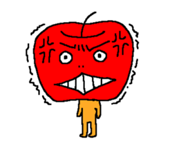 Angry apple sticker #6050400