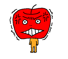 Angry apple sticker #6050400