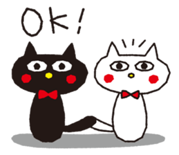 Black and  white cat sticker #6050880