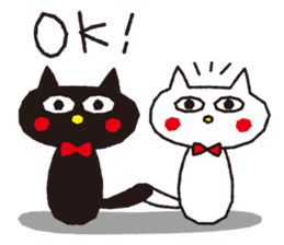 Black and  white cat sticker #6050880