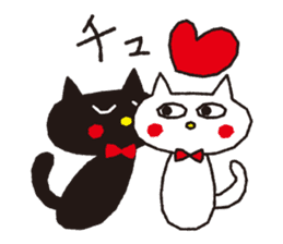 Black and  white cat sticker #6050886
