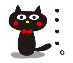 Black and  white cat sticker #6050904