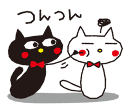 Black and  white cat sticker #6050916