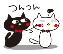 Black and  white cat sticker #6050916