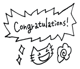 simple cat congratulations sticker #6057444