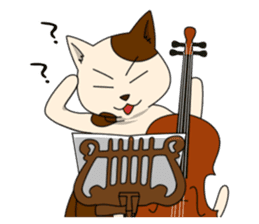 Cello cat Anton sticker #6058739
