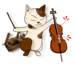 Cello cat Anton sticker #6058744