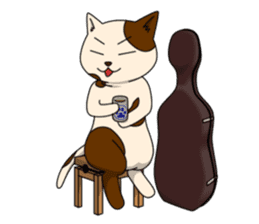 Cello cat Anton sticker #6058747