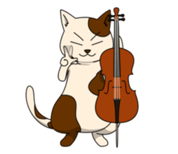 Cello cat Anton sticker #6058752