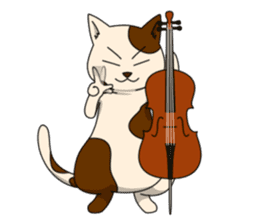 Cello cat Anton sticker #6058752