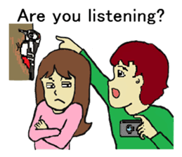 Four happy siblings. English version. sticker #6060599