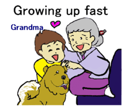 Four happy siblings. English version. sticker #6060611