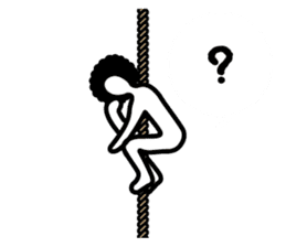 boring afroman with rope EN sticker #6060873