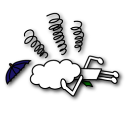 Cute white clouds sticker #6061404