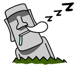 Lazy Moai sticker #6061930