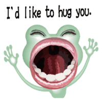 Frog of the big mouth English version sticker #6064013